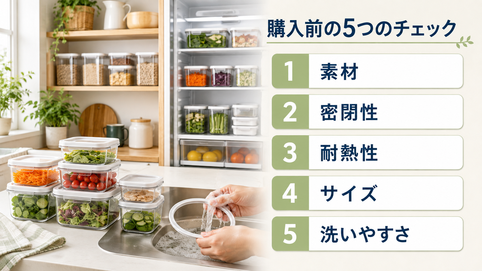 保存容器を購入する前に確認したい5つのチェックポイント