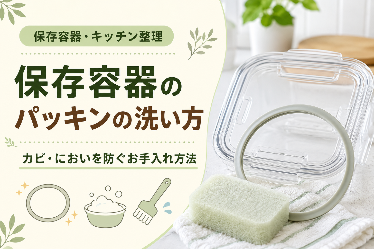 保存容器のパッキンの洗い方とカビ・においを防ぐ方法