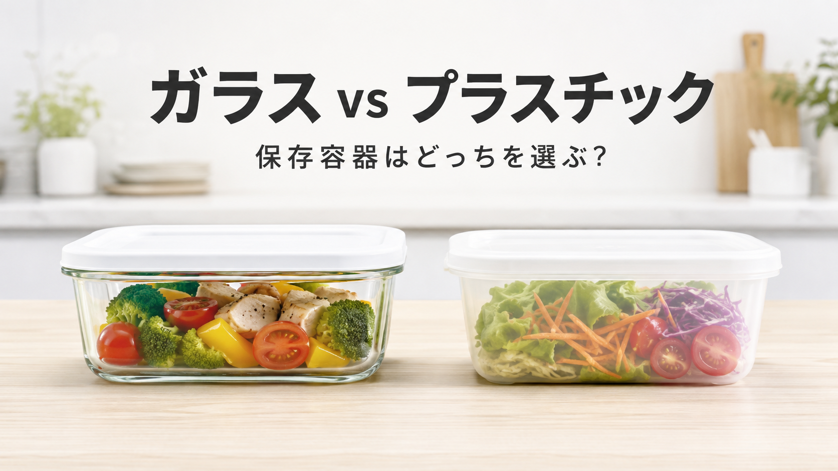ガラス製とプラスチック製保存容器の違いを比較
