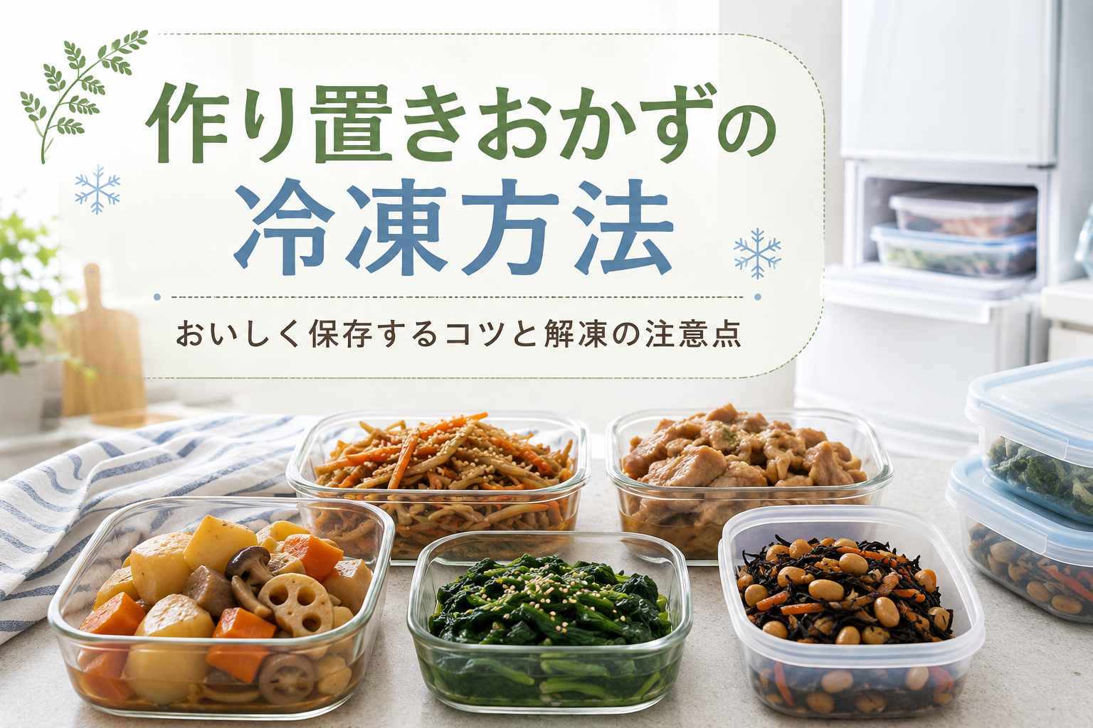 作り置きおかずをおいしく冷凍保存する方法と解凍の注意点