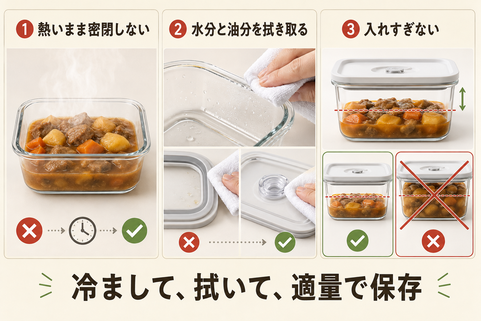 真空保存容器を使う前に注意したい3つのポイント