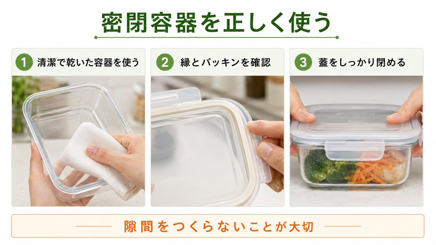 においの強い食品を包んで分けて保存する方法