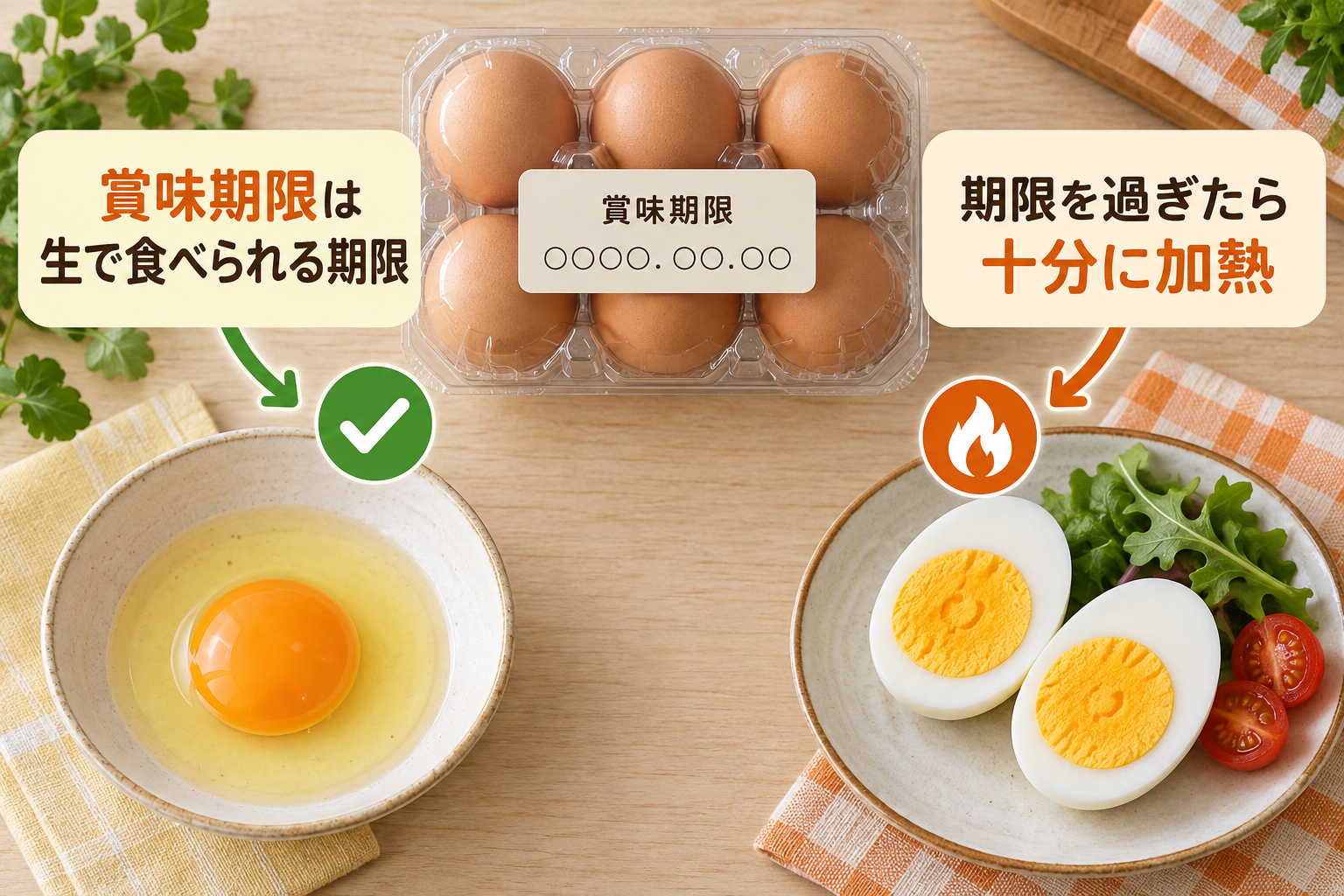 卵の賞味期限と期限後に十分加熱する考え方