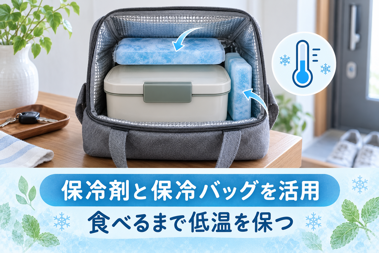 保冷剤と保冷バッグでお弁当を低温に保つ方法
