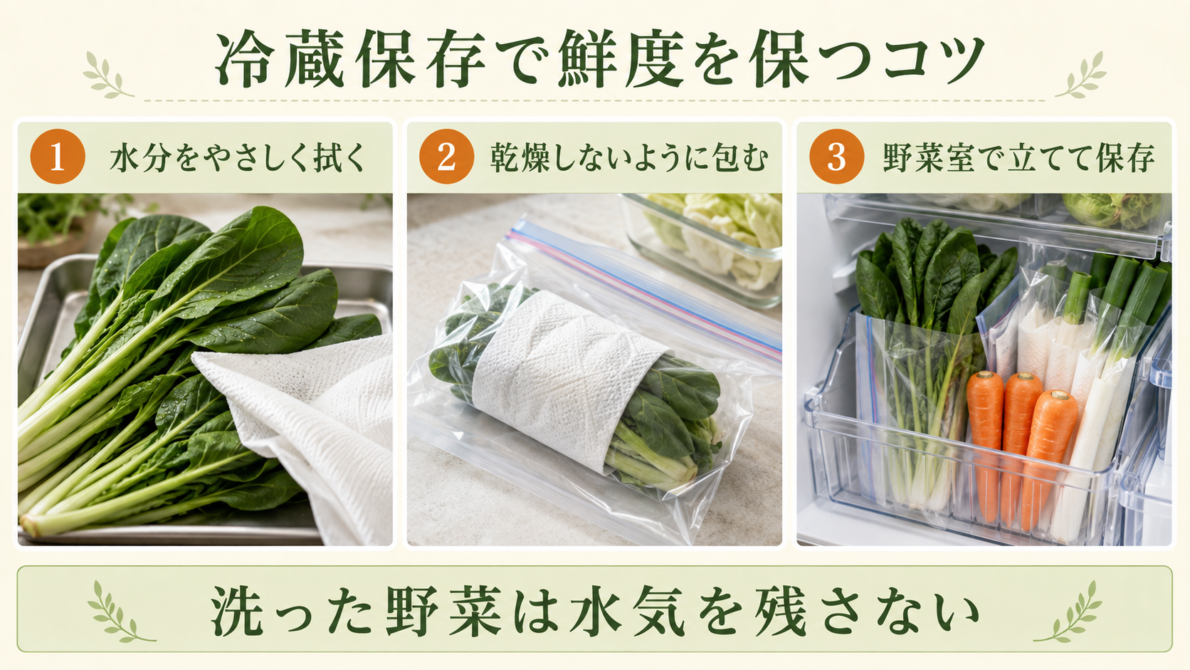 野菜を冷蔵庫で長持ちさせる保存のコツ